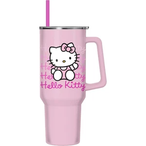 Hello Kitty Stainless Steel Insulated Tumbler with Straw and Lid Dual Sided 40oz - Picture 1 of 5