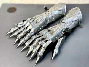 Conjunto de guantes de grabado medievales Halloween caballero gótico guantelete guantes par ~ mejor - Imagen 1 de 6