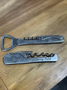 Vintage Original Pair Of Corkscrew & Bottle Openers- Becks Beer & Scharlachberg - Picture 1 of 8
