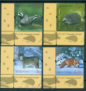2011 Red Fox,Hedgehog,Wolf,European badger,Protected animals,Moldova,759TAB1/MNH - Picture 1 of 1