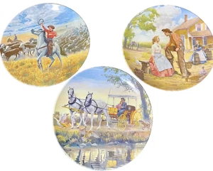Oklahoma the Musical Knowles By Mort Kunstler Set of 3 Ceramic Plates - Vintage - Picture 1 of 8