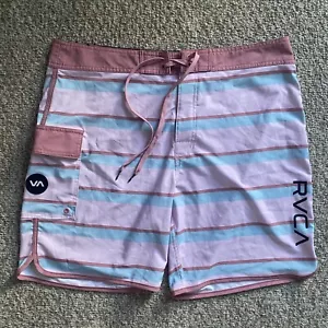 RVCA Performance Boardshorts Herren Gr. 36 rosa gestreift Stretch Surfhose - Bild 1 von 12