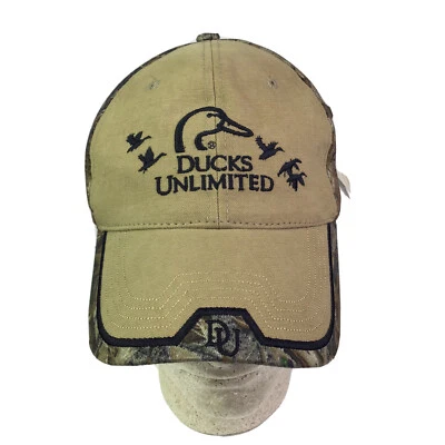 Duck Unlimited DU Leader Cap Hat Tan Mossy Oak Camo Embroidered Adjustable - Image 1 of 4