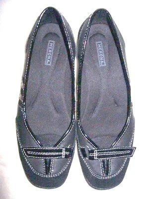 MERONA "Malinda" Black Leather Slip-On / Ballet Flats Size 6.5 M EUC  - Image 1 of 4