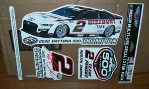 AUSTIN CINDRIC #2 DAYTONA 500 WIN 3 PACK 2022 WINCRAFT 5X7 DECAL STICKER SHEET - Picture 1 of 2