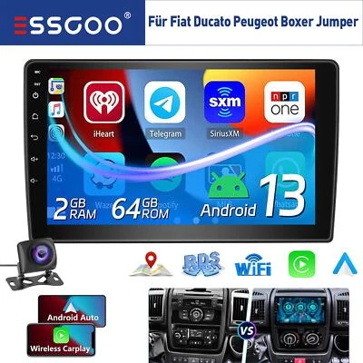 Für Fiat Ducato 2006-2016 64G Android 14 Carplay Autoradio GPS Navi WIFI RDS Kam - Bild 1 von 4