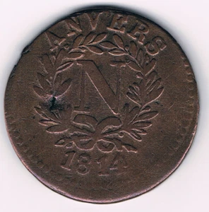 5 Centime 1814 L'occupation Française-Franse Bezetting BELEG VAN ANTWERPEN - Picture 1 of 2
