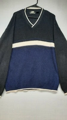 Rue 21 мужской средний черный / синий вязаный свитер - Изображение 1 из 4