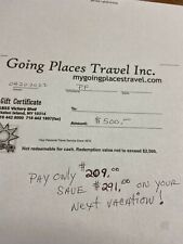 $500 Travel Gift Certificate   Save today!  