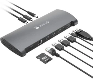 ORICO Thunderbolt 3 Dock - 60W Charging, 2X USB 3.1 Ports, USB-C Gen 2, DP, RJ45 - Picture 1 of 9