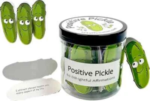 Positive Pickle Emotional Support Affirmation Cards in Jar -30 Dill-lightful - Picture 1 of 2