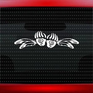 Bear Paw #21 Native American Car Decal Window Sticker Wolf Feather (20 COLORS!) - Picture 1 of 1