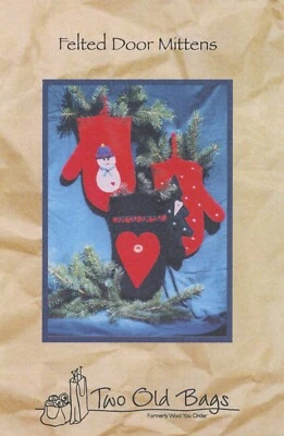 Two Old Bags Knitting Pattern - Felted Door Mittens - Image 1 of 2