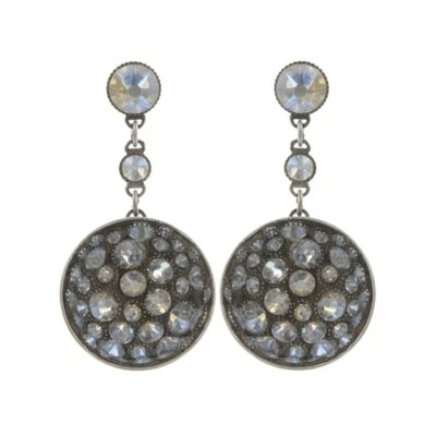 Konplott Orecchini Pendenti Orchid Hybrid White Cristallo Moonlight Argento - Immagine 1 di 2