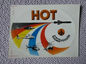 AUFKLEBER EUROMISSILE HOT ANTI TANK MISSILE GAZELLE LYNX DELPHIN BO-105 - Bild 1 von 1