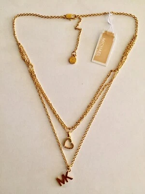 NWT MK Logo Heart necklaces pendants Free Shipping - Image 1 of 4