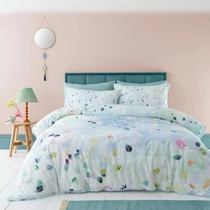 Duvet Cover Bed Set Alfresco Abstract Splashes 100% Cotton Appletree Duck Egg