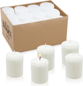 12 Hours Votive Candles, 24 Packs Unscented White 2.0 Inch Wax Candles for Weddi - Picture 1 of 7