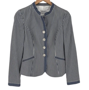 Armani Collezioni Streifen Blazer Jacke Damen 6 Blau Weiß Business Büro - Bild 1 von 8