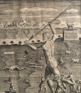 D'après A. Caron — Hercules furieux — gravure en taille douce — 32x20 cm — 1637 - Picture 1 of 4