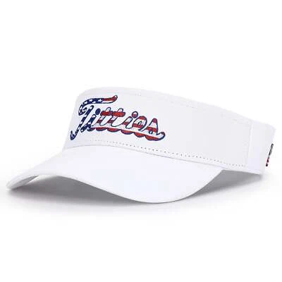 CURVES & CLUBS Titties 4th of July Golf Visor Hat - Patriotic American Flag - Image 1 of 4