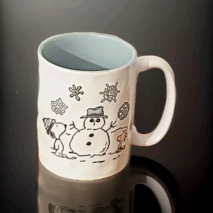 Taza de cerámica de café de invierno muñeco de nieve Snoopy Woodstock Silver Buffalo 17 fl. oz nuevo  - Imagen 1 de 3