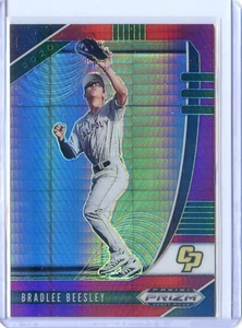 2020 Panini Prizm Draft Picks Hyper Red Purple #46 Bradlee Beesley - Cal Poly Mu - Foto 1 di 3