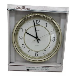 Seth Thomas Chairman Wall Clock Office School Circular Modern Gold Tone Quartz - Picture 1 of 7
