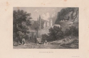 c1850 Kronmetz Mezzocorona Trient Italien Etschtal Stahlstich-Ansicht - Picture 1 of 1