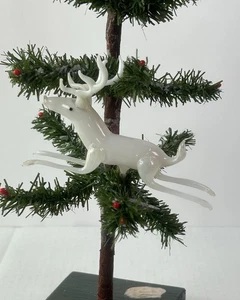 1734/25 1x alter Christbaumschmuck Weihnachtsschmuck Glas Hirsch Clip - Picture 1 of 7