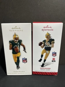 Hallmark Keepsake NFL Football Aaron Rodgers & Charles Woodson Green Bay Packers - Picture 1 of 3