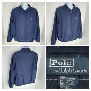 Giacca Polo Ralph Lauren Navy full zip foderata a quadri taglia 2XL XXL classica preppy - Foto 1 di 11