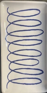 Kate Spade New York 10"x5" Rectangular Charlotte Street Blue Swirl Ceramic Tray - Picture 1 of 5