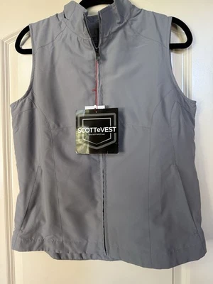 NWT Women’s ScotteVest RFID Travel Sz M,Gray Vest,Wearable Tech,Lightweight, - Image 1 of 4