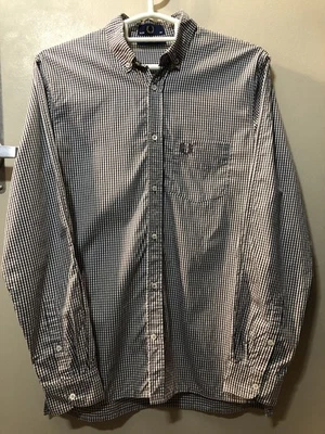 Camisa Fred Perry Gris Abotonada 38 Mediana Guinga Mod Informal Hecha en Inglaterra Foto 1 de 4