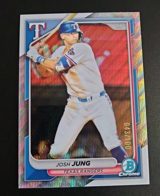 2024 Bowman Chrome Josh Jung #99 "Ray Wave Refractor" 43/100 - Image 1 of 2