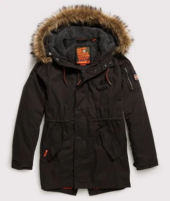 Chaqueta Parka SuperDry Hombre Mountain Rookie Aviator AP2 Horno Negra Pequeña Nueva con Etiquetas Foto 1 de 4