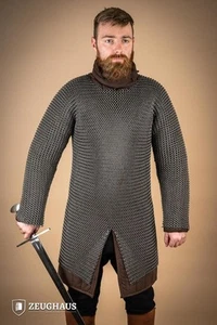 Burgschneider - Chainmail Hauberk Roundring 9mm Steel Oiled medieval costume - Picture 1 of 7