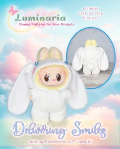 Labubu Doll Clothes Sewing Pattern Fits 6.7" The Monsters Keychain Charm Dress - Picture 1 of 13