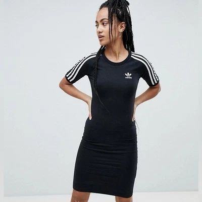 Vestido Adidas 3 Rayas Negro Talla M Nuevo Con Etiquetas Foto 1 de 4