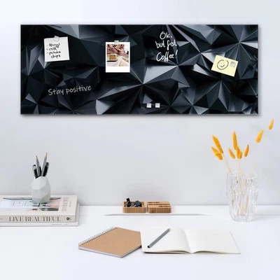 5 St. Magnettafel/board GLAS z. Beschriften - 80x30cm schwarz m. Design, NEU - Bild 1 von 4