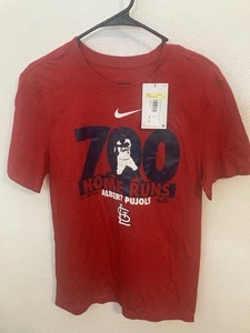 Red Albert Pujols Cardinals Tee T-Shirt 700 Home Runs St Louis Nike S - Bild 1 von 7