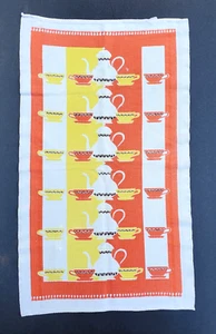 Toalla de té vintage Startex Wonder-Dri tazas de té cafetera naranja amarillo LEER - Imagen 1 de 20