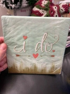 Mint to Be I Do Lunch Napkins 16 Pack Bridal Shower Wedding Decoration New!!! - Picture 1 of 2