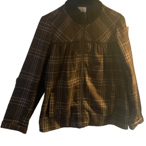 Pre Owned Women’s Relativity Full Zip Jacket Classic Plaid Sz XL - Picture 1 of 13