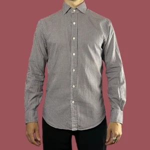 Polo Ralph Lauren Vintage Herren Slim Fit Hemd - S weiß blau rot kariert Hemd - Bild 1 von 8