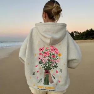 DANDY Gift Giving Hoodie "Gift Giving" Oversized Lux Hoodie in Heather Gray - Picture 1 of 5