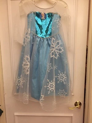 DELUXE замороженный Эльза принцесса платье костюм платье синий белый блестками плащ Kids 8 - Изображение 1 из 4