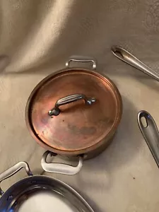 Vintage All-clad copper cookware 1-3 Quart Saucepan & 2 Quart Sauce Pan - Picture 1 of 7