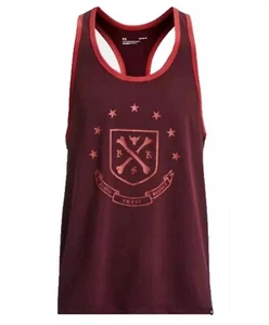 Under Armour Project Rock Tank Top Mens Large Blood Sweat Respect BSR Maroon Red - Picture 1 of 3